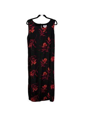 VTG Style & Co Collection 100% Silk Floral Maxi Dress Sz12 WhimsyGoth Sleeveless